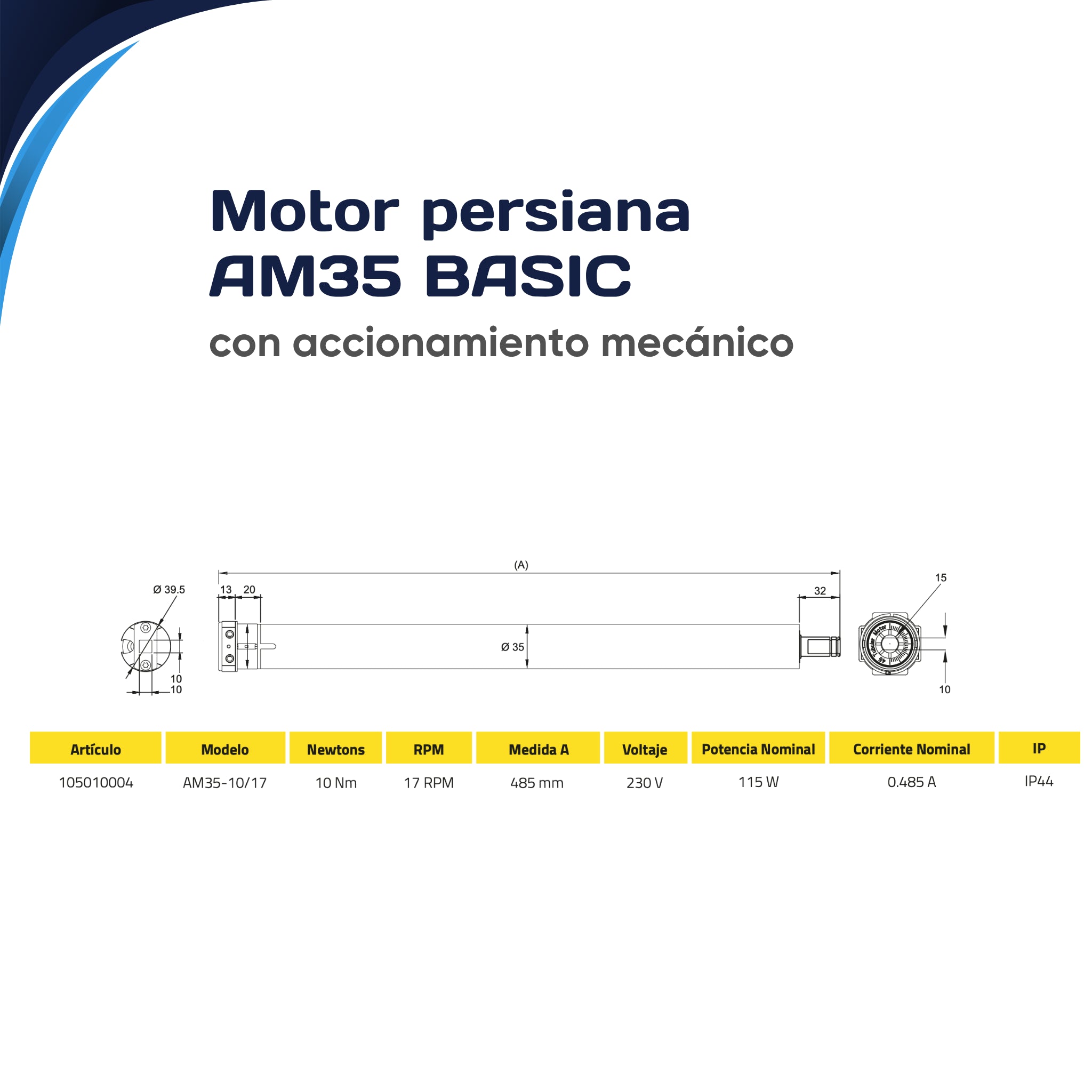 Motor persiana AOK AM35 BASIC