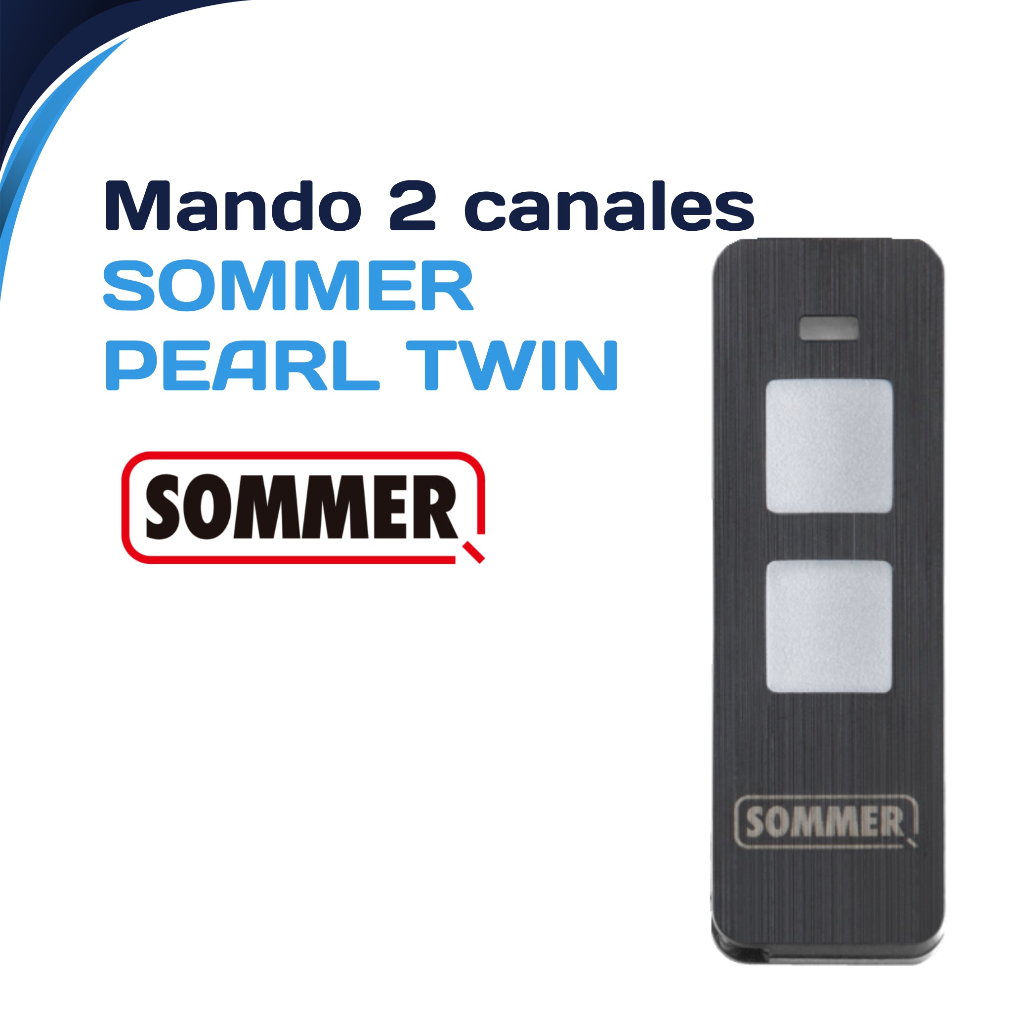 Mando emisor SOMMER Pearl Twin de 2 canales