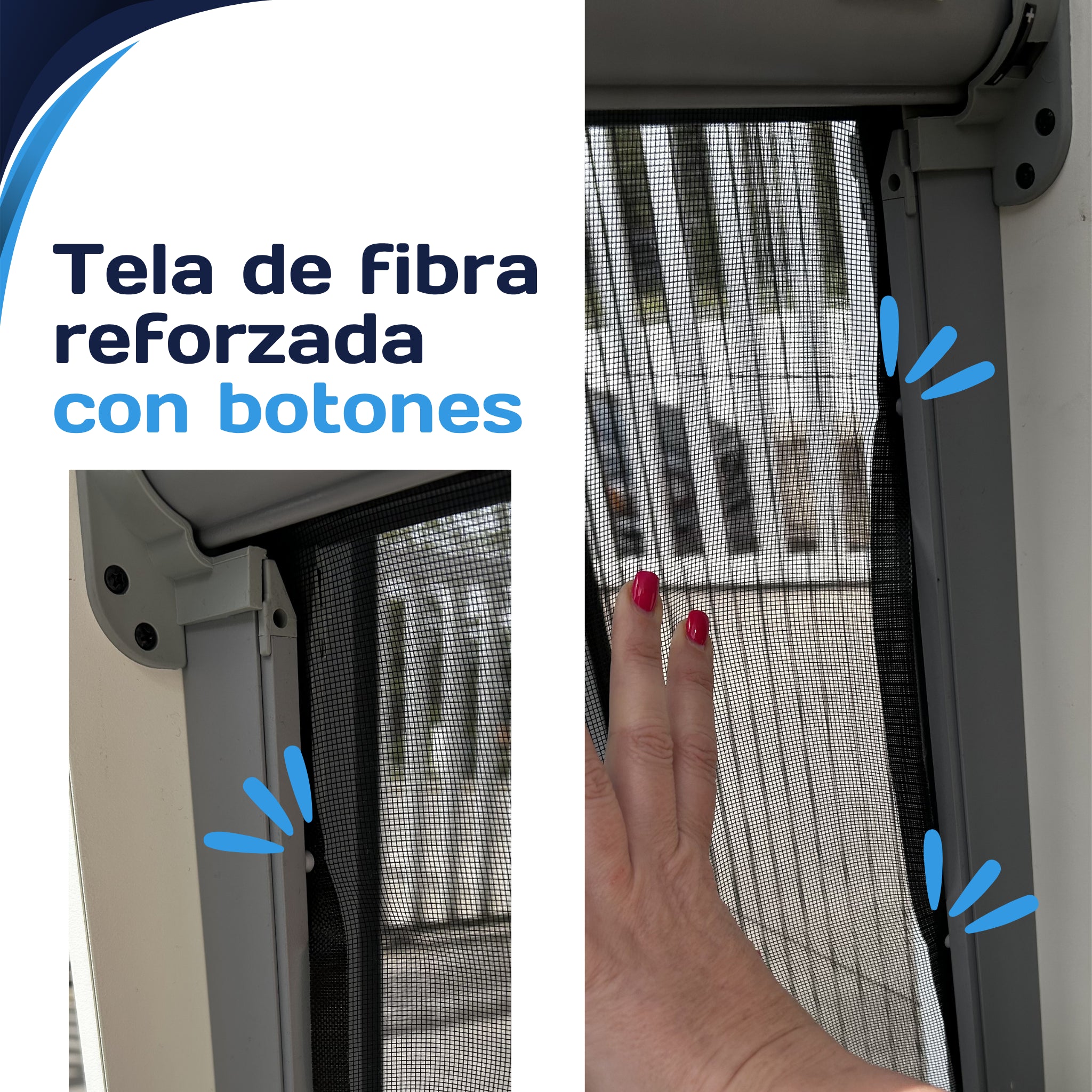 Mosquitera antiviento con botones VERA