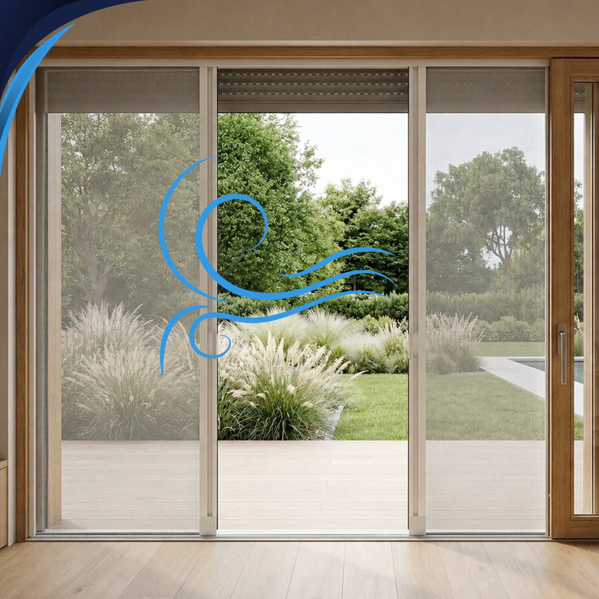 Mosquitera antiviento para puertas BORA 2 hojas