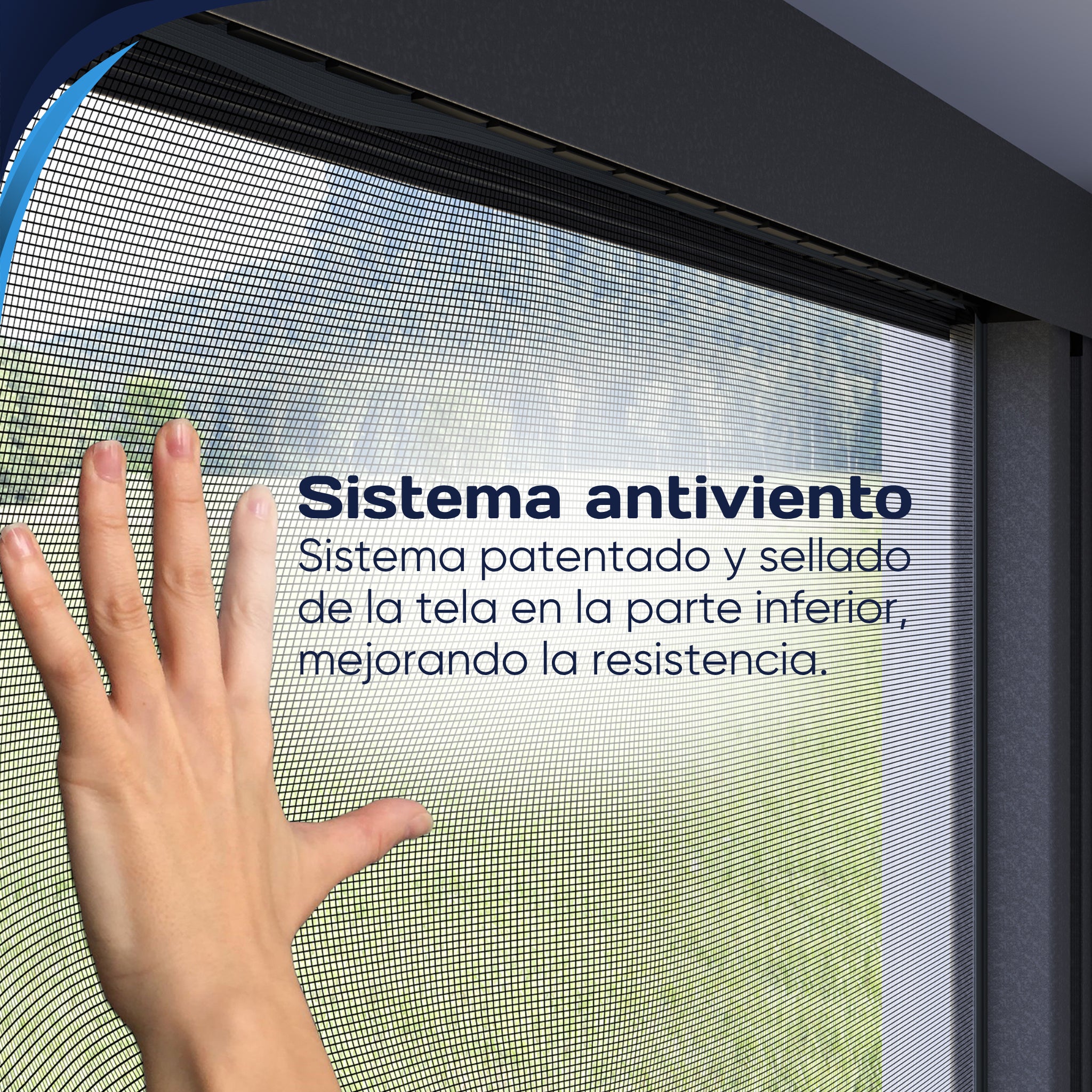 Mosquitera antiviento para puertas BORA 1 hoja