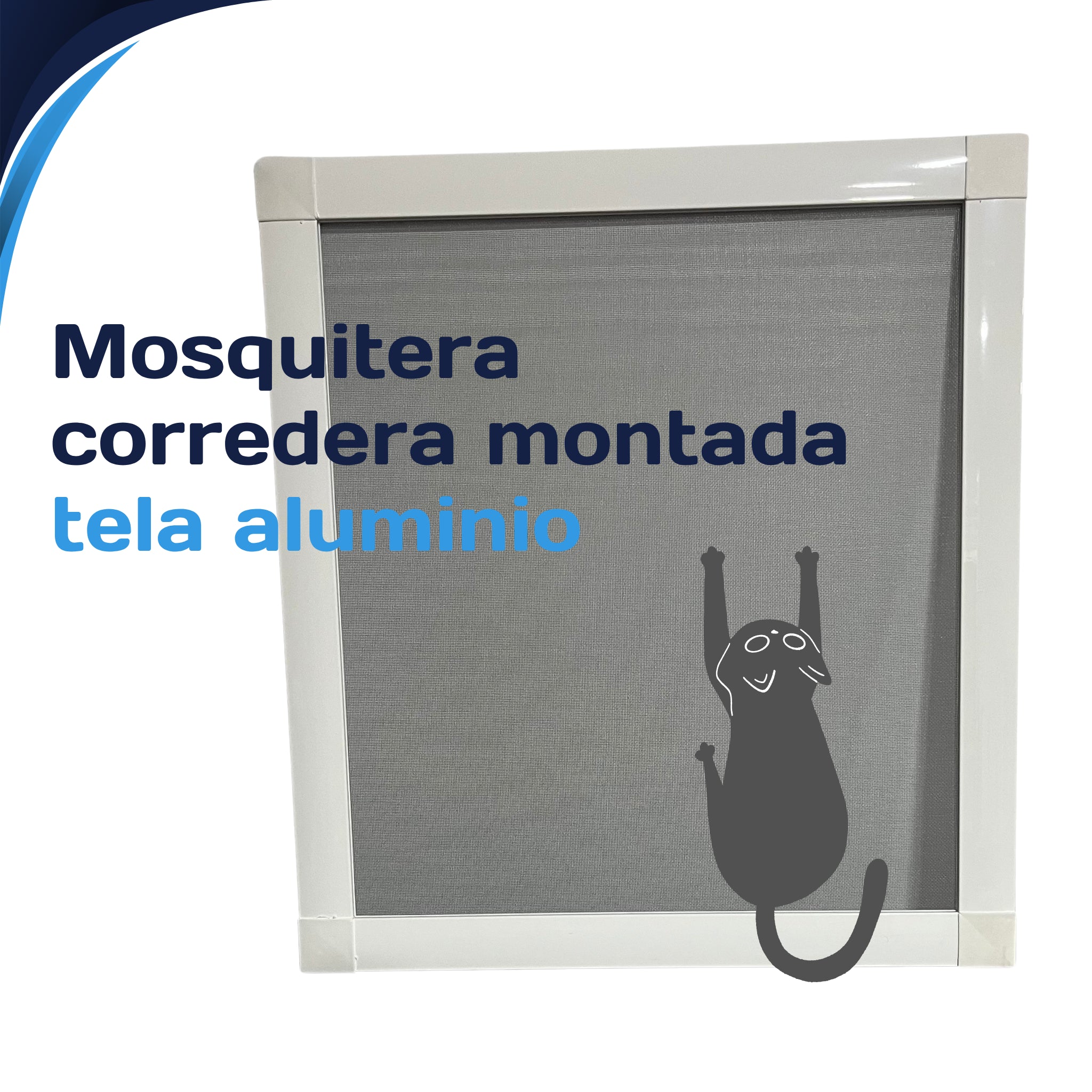 Mosquitera CORREDERA montada con tela de aluminio
