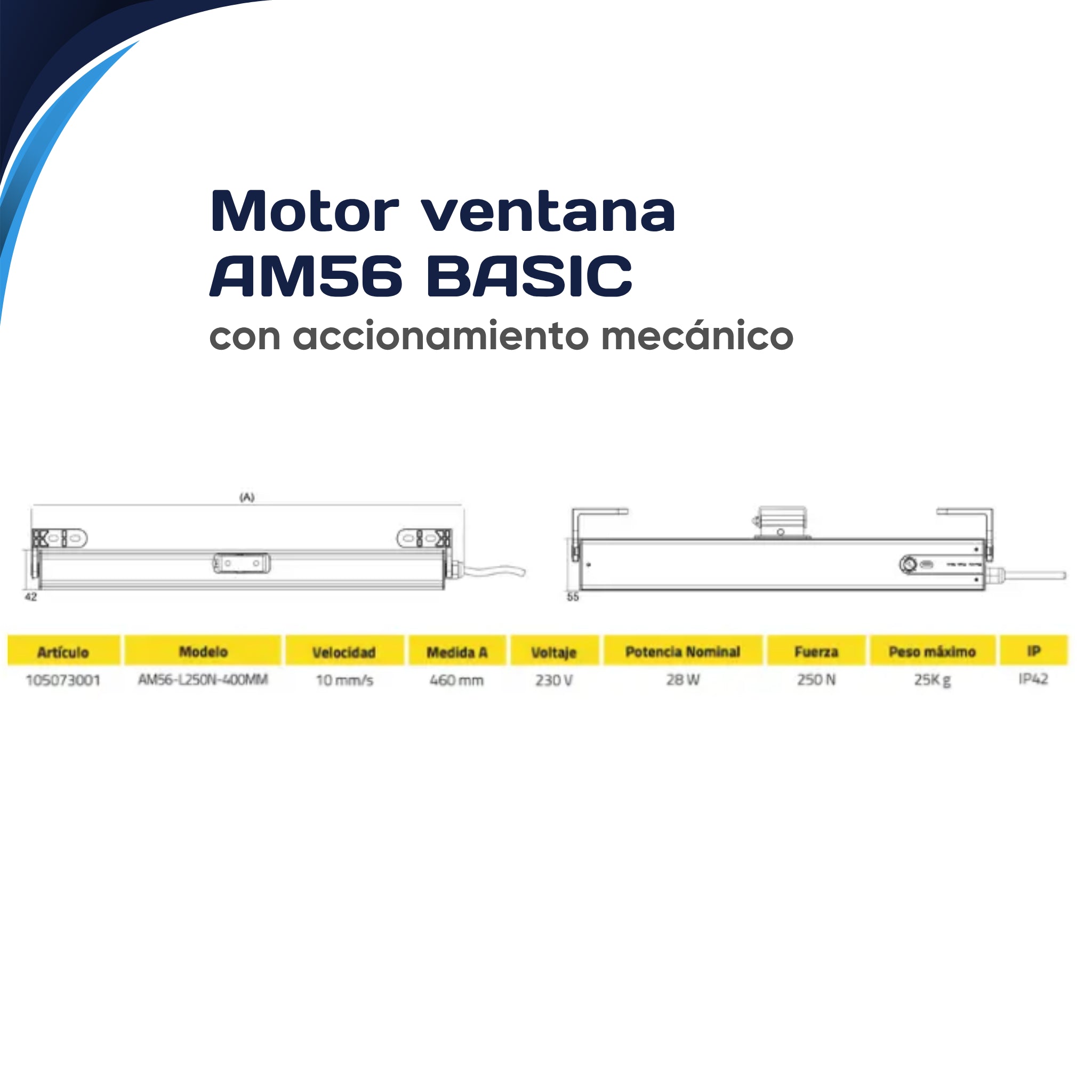 Motor de ventana AOK AM56 Basic