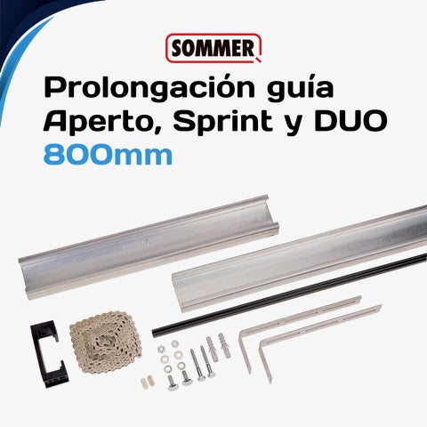 Prolongación de guía SOMMER 800mm para Aperto, Sprint y Duo