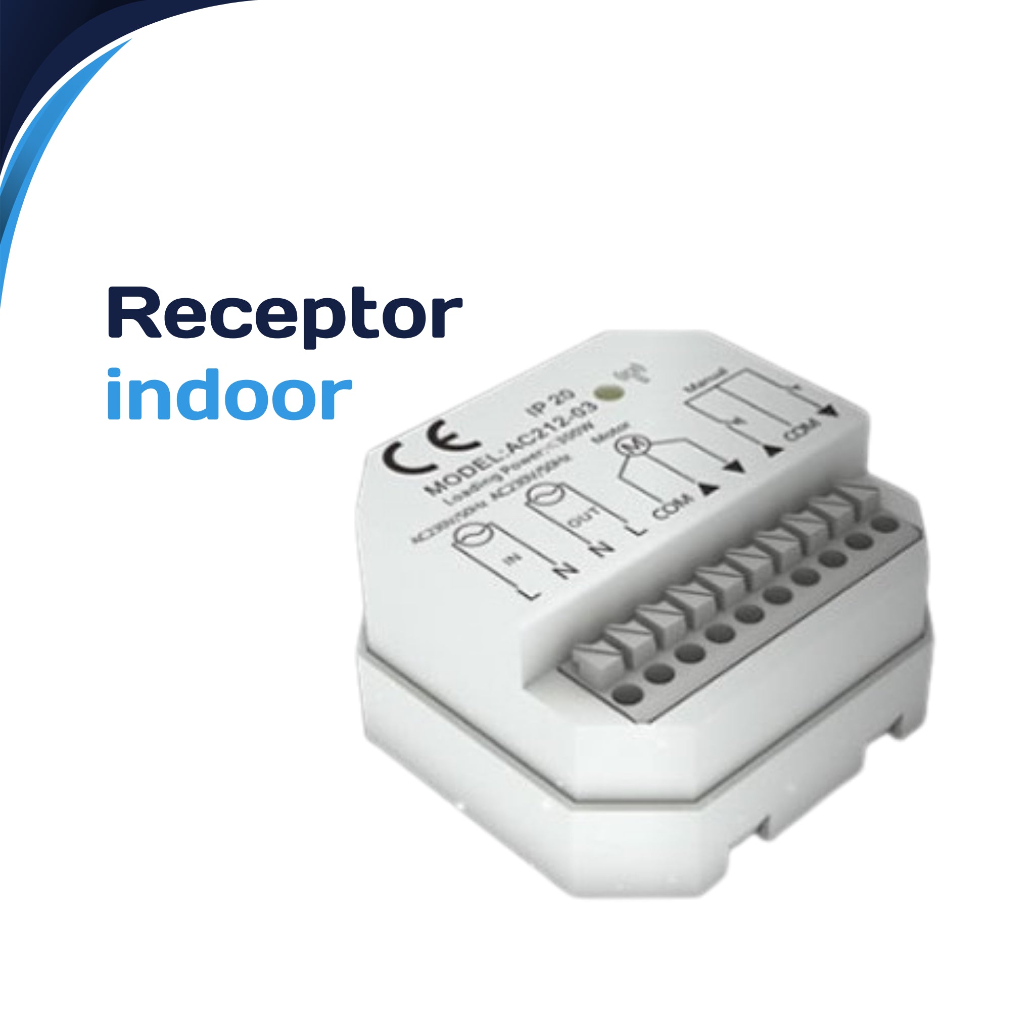 Receptor Indoor AOK para motor con cable