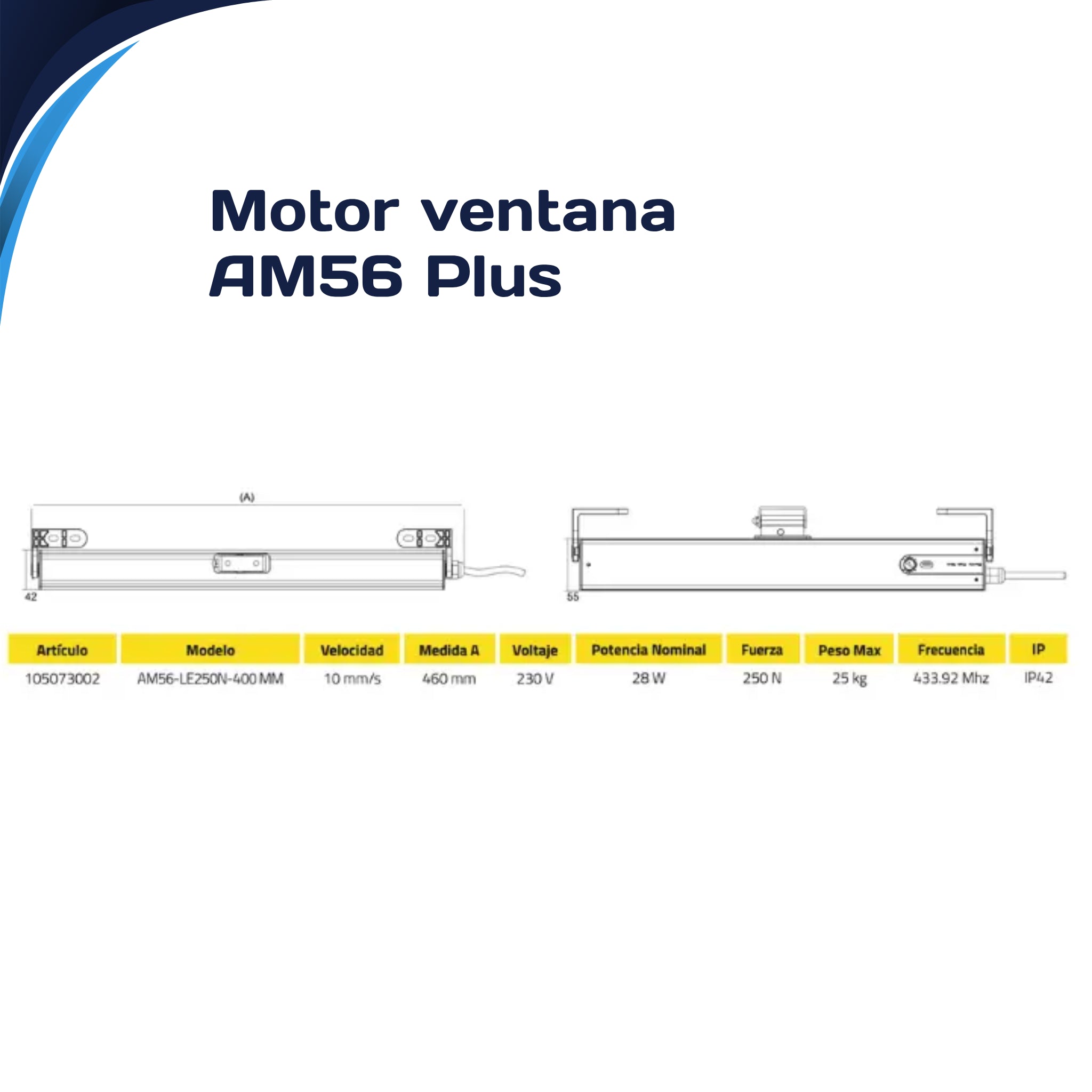 Motor de ventana AOK AM56 Plus