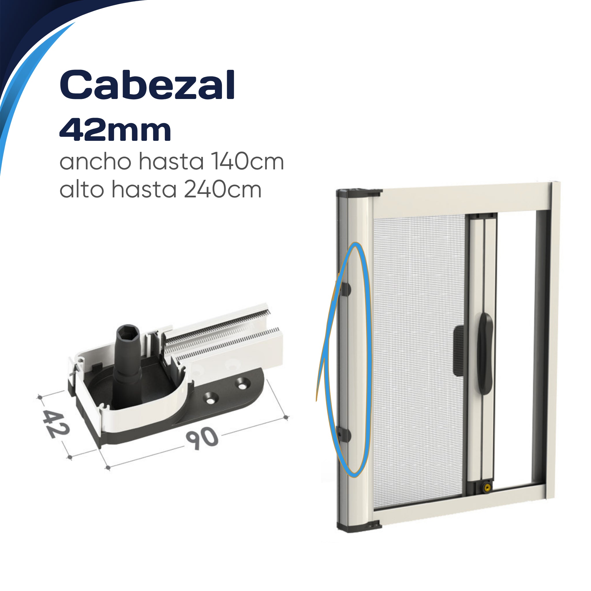 Mosquitera enrollable lateral para puertas WIND 1 hoja