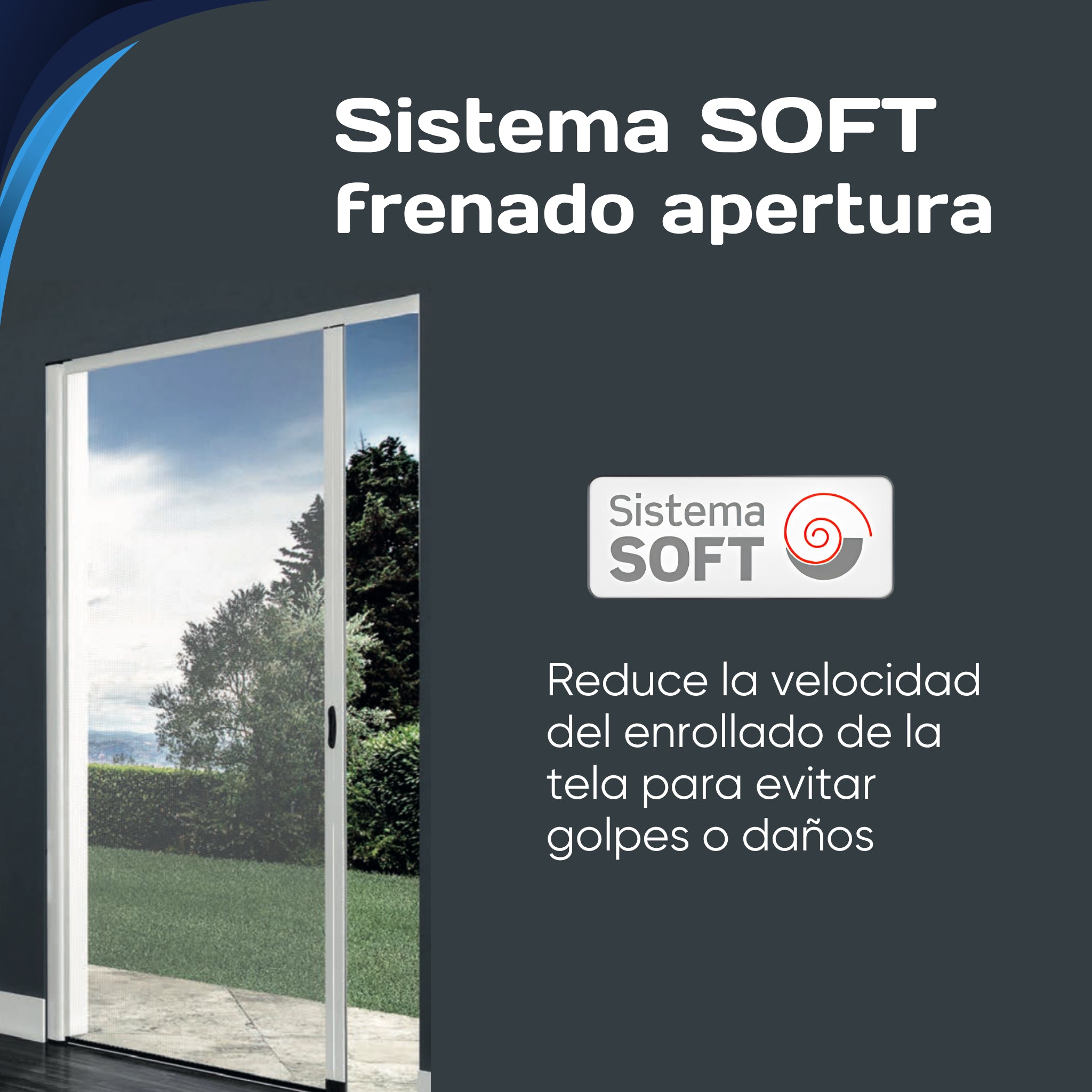 Mosquitera enrollable lateral para puertas WIND 1 hoja