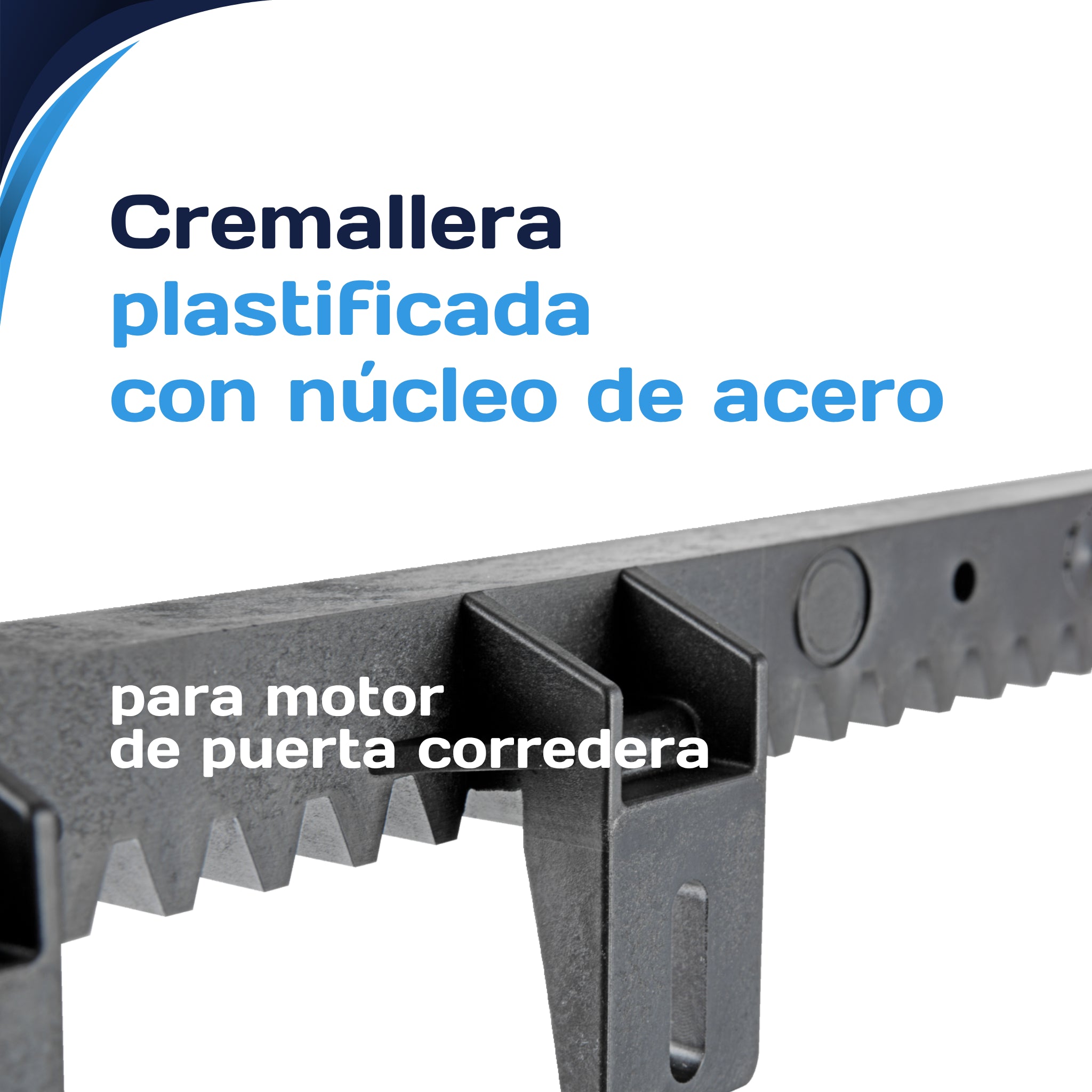 Cremallera plastificada para motor de puerta corredera