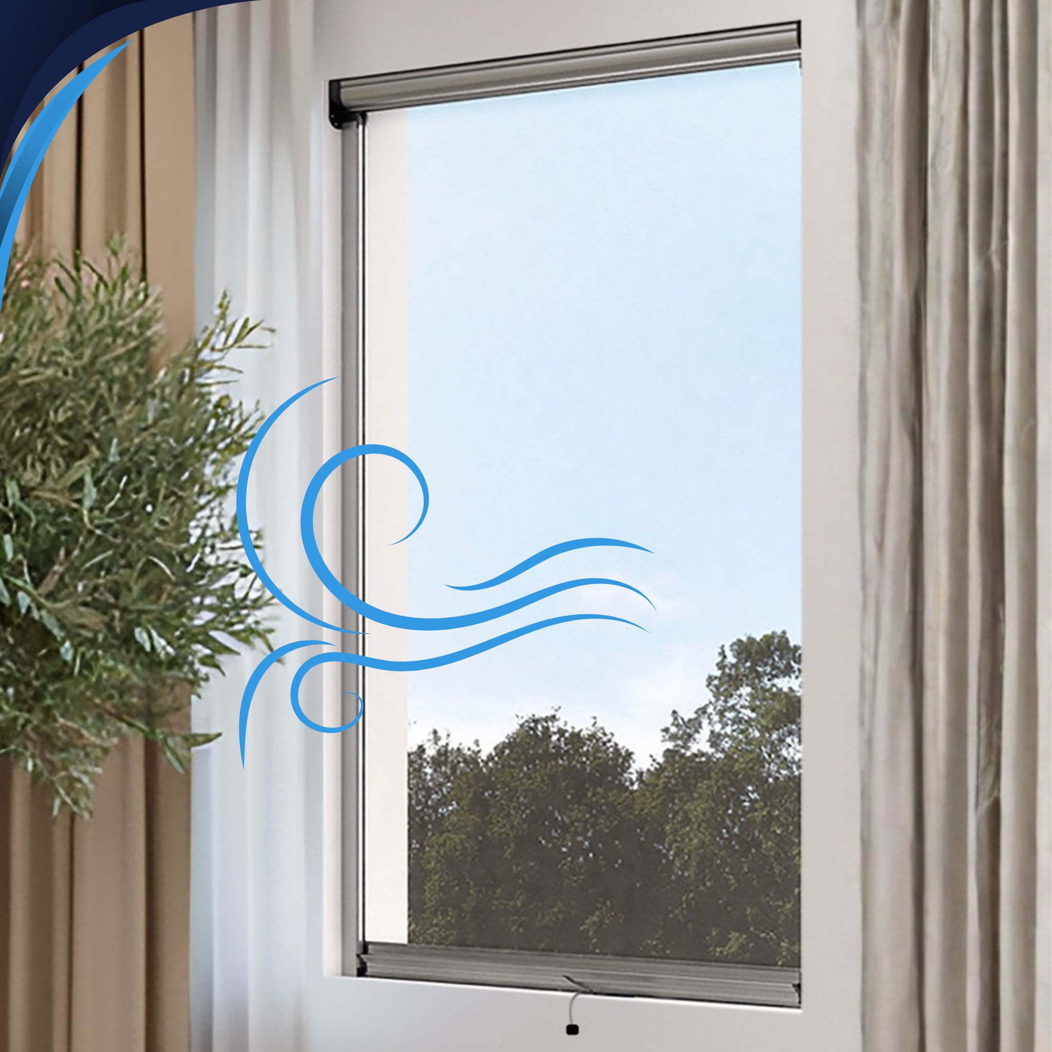 Mosquitera antiviento con botones VERA