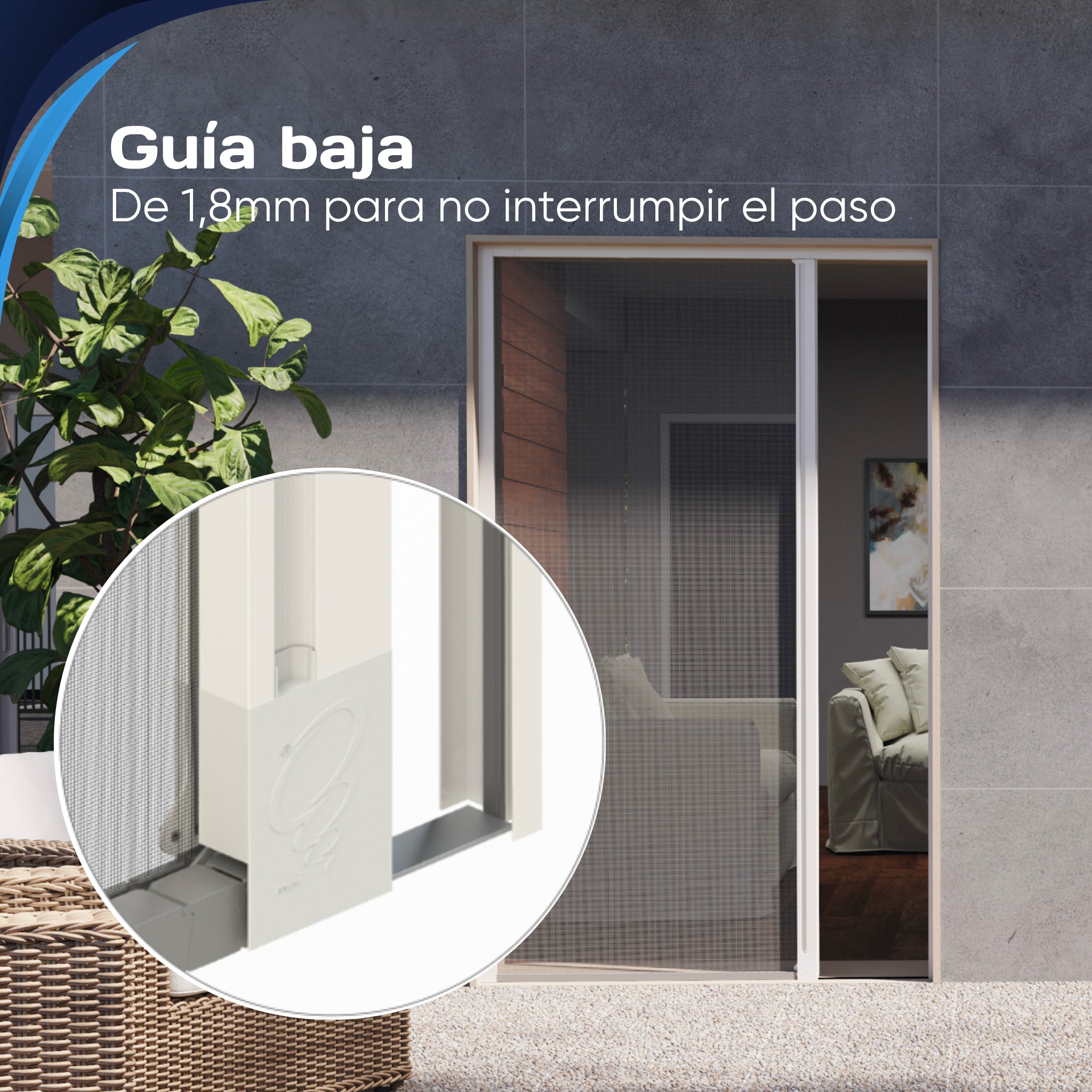 Mosquitera antiviento para puertas BORA 1 hoja