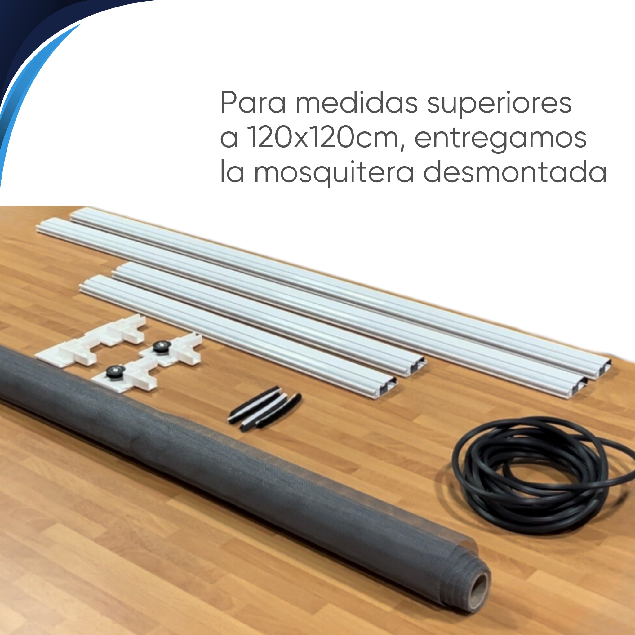 [KIT] Mosquitera CORREDERA desmontada con tela de fibra