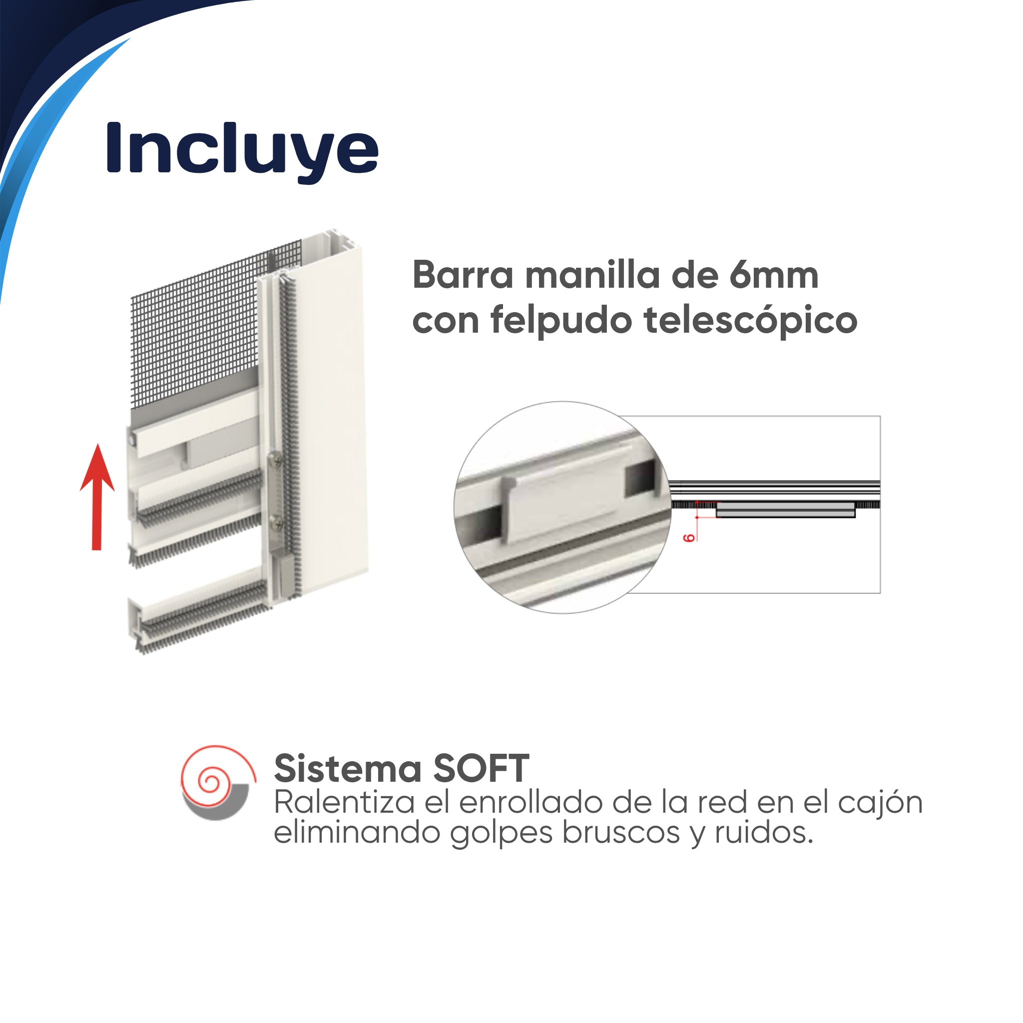 Mosquitera enrollable sin taladros WIND UP
