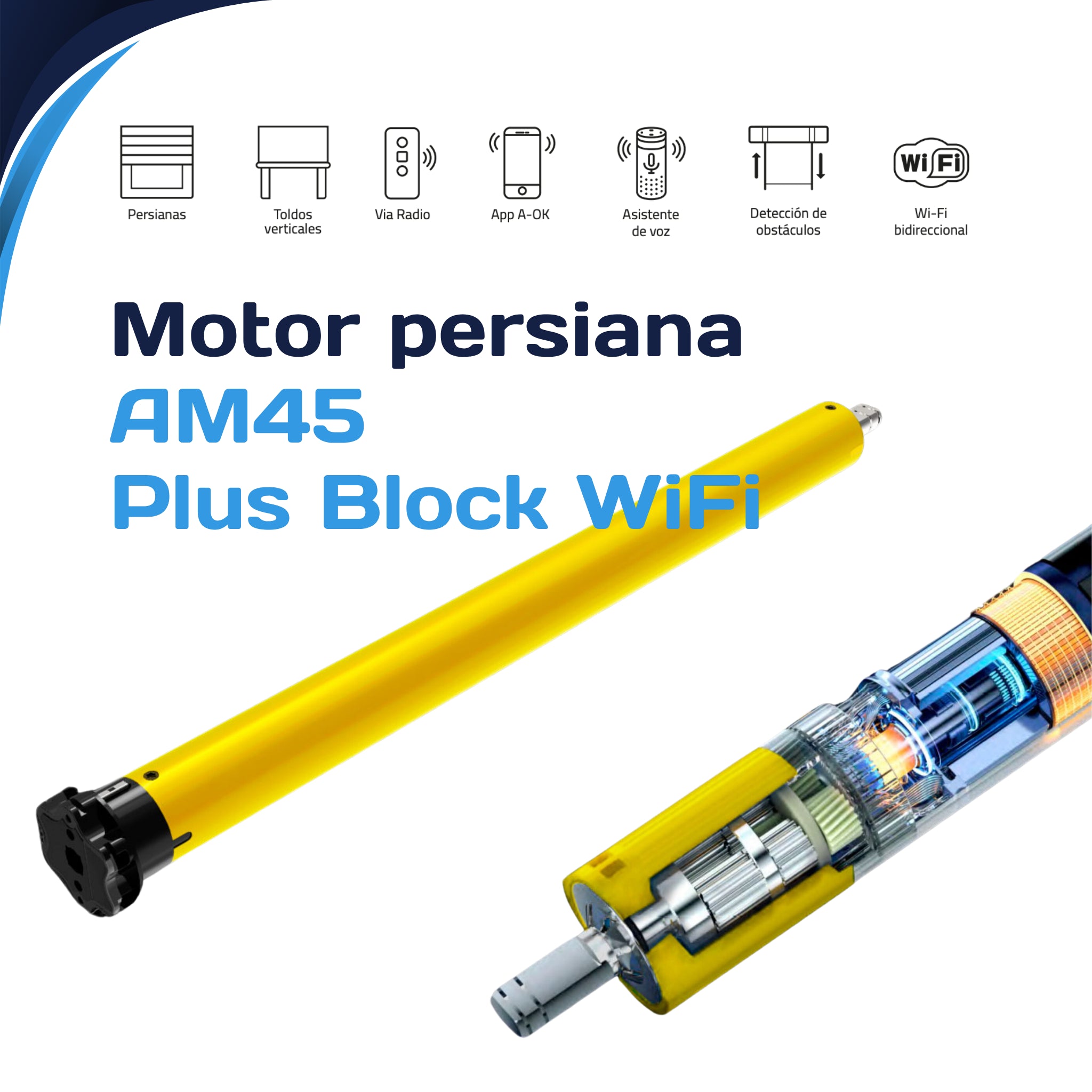 Motor persiana AM45 PLUS Block WiFi